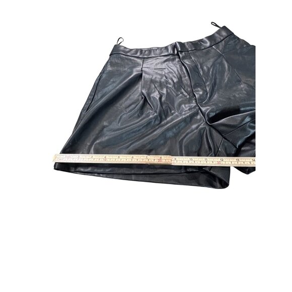 Zara Womens Faux Leather Black Pleated Skort Size M - Picture 6 of 10
